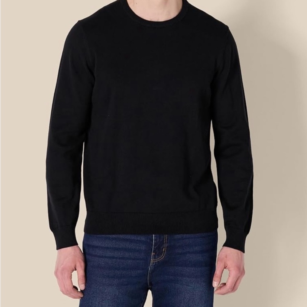 Amazon Essentials Men's Black Crewneck Sweater